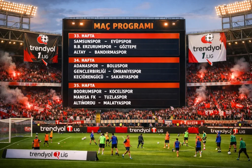 Trendyol 1. Lig 33, 34 ve 35. Haftaları İçin Maç Programı Duyuruldu: Analiz